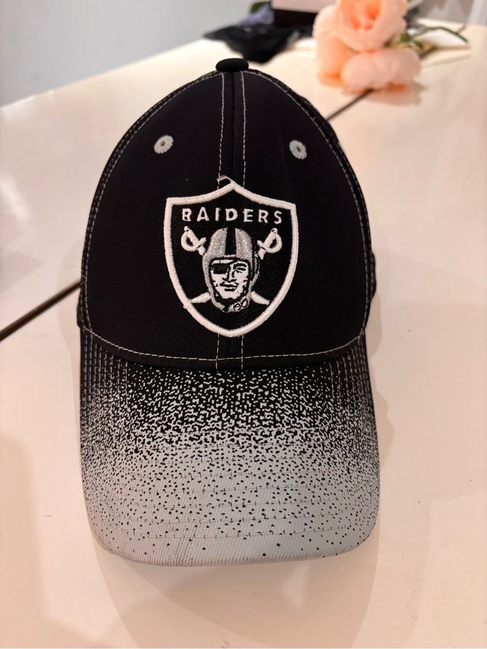 Reebok Black & White Raiders Gradient Baseball Cap